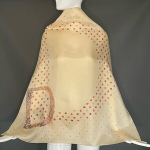 Vintage Christian Dior Silk Scarf Large Logo D 32 In Good Condition